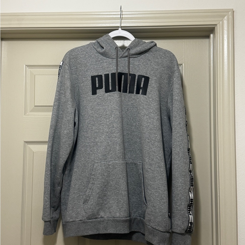 Puma Gray Pullover Hoodie with Logo large